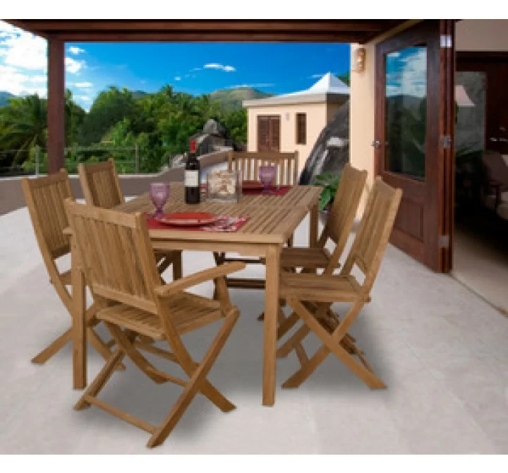 International Home Miami Amazonia Teak Rotterdam 7-pc Teak Dining Set
