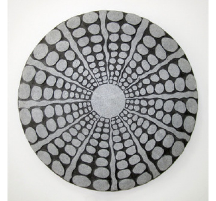 Screen Gems Sandstone Fine Polished Round Wall Decor w/ Stardust Pebble Finish - Set of 2