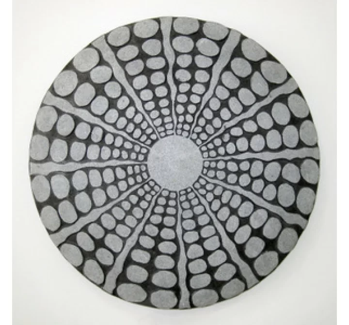 Screen Gems Sandstone Fine Polished Round Wall Decor with Stardust Pebble Finish - Set of 2