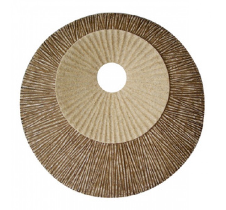 Screen Gems Sandstone Round Double Layer Ribbed Wall Plaque Set of 2