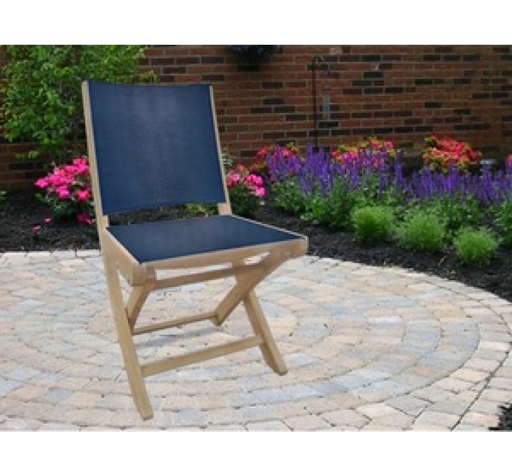 Royal Teak SailMate Folding Chair Black Sling - Armless