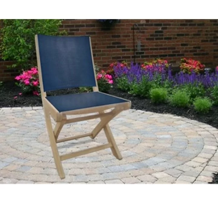 Royal Teak SailMate Folding Chair Black Sling - Armless