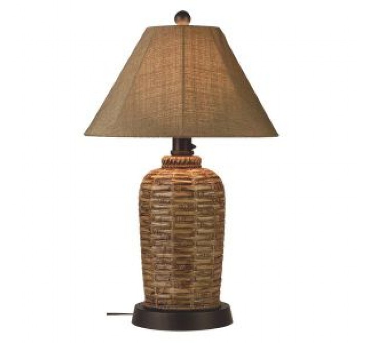 Patio Concepts South Pacific 33" Outdoor Table Lamp with Sesame Sunbrella Shade