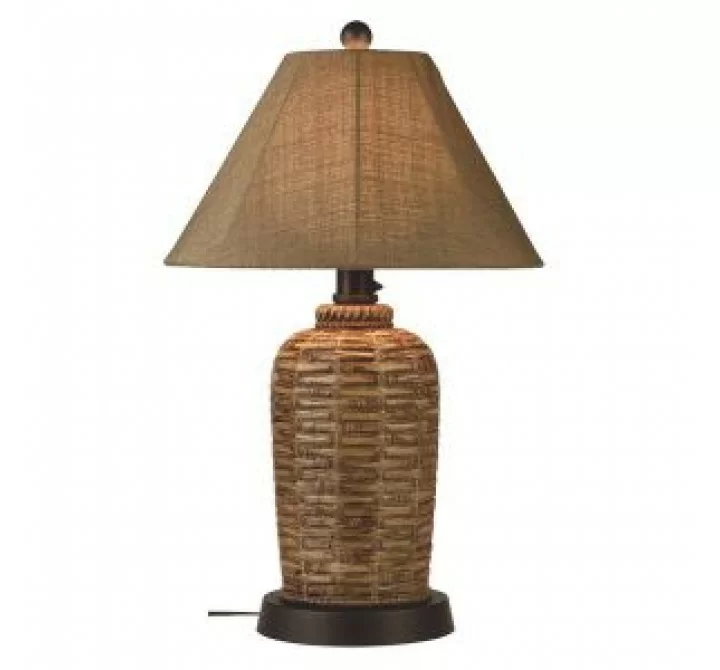 Patio Concepts South Pacific 33" Outdoor Table Lamp with Sesame Sunbrella Shade