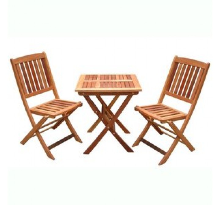 Vifah Modern Patio Glaser Folding Bistro Set 1