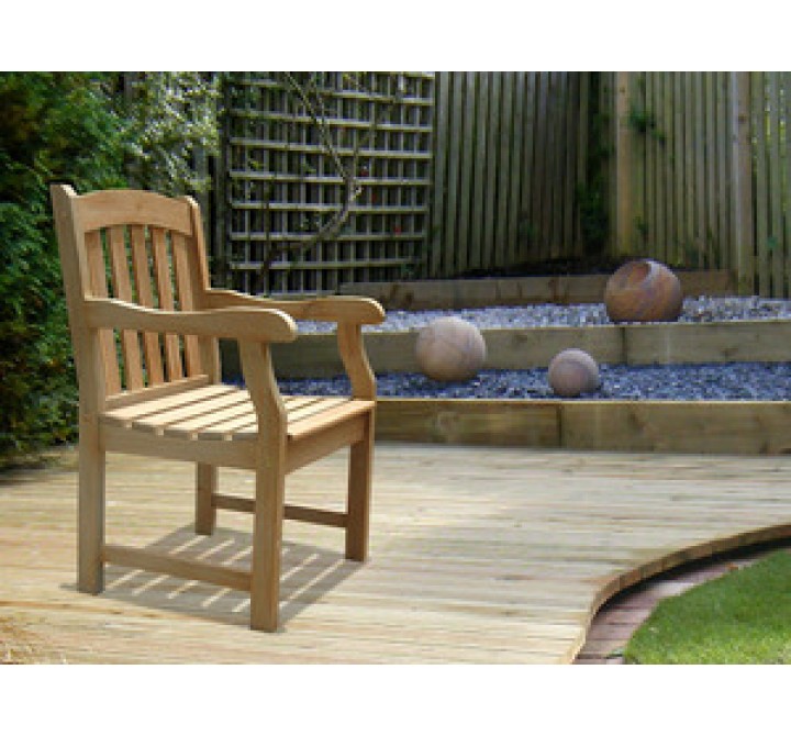 Vifah Modern Patio Renaissance Outdoor Hand-scraped Hardwood Armchair