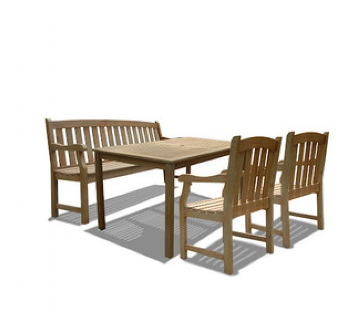 Vifah Modern Patio Renaissance Rectangular Table 