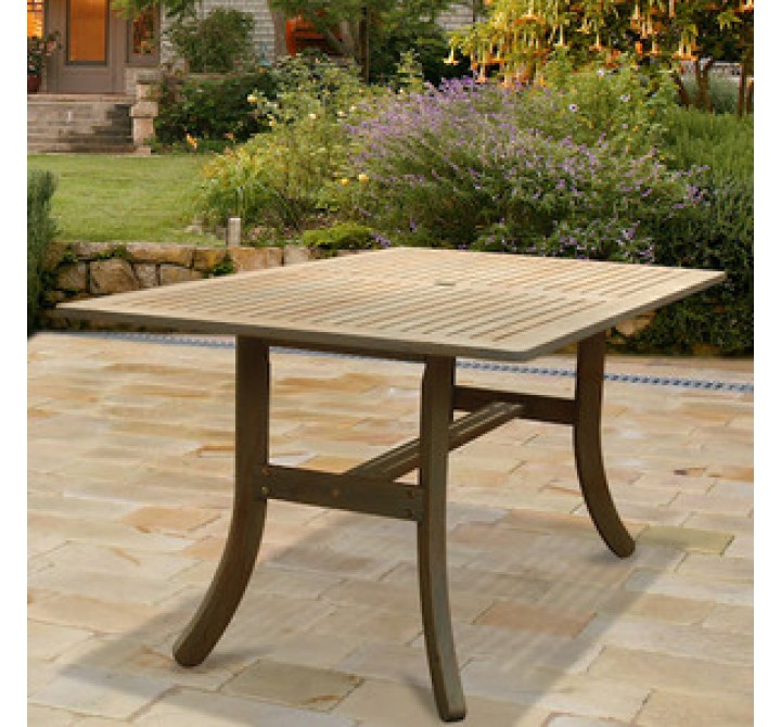 Vifah Modern Patio Renaissance Outdoor Hand-scraped Hardwood Rectangular Table