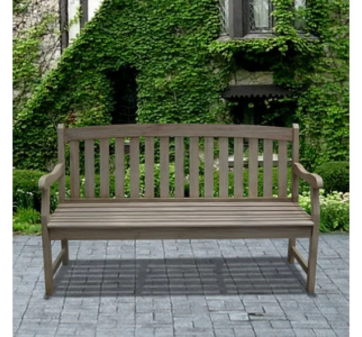 Vifah Modern Patio Renaissance Outdoor Hand-scraped Hardwood Bench