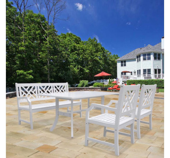 Vifah Modern Patio Bradley Rectangular Extension Table 