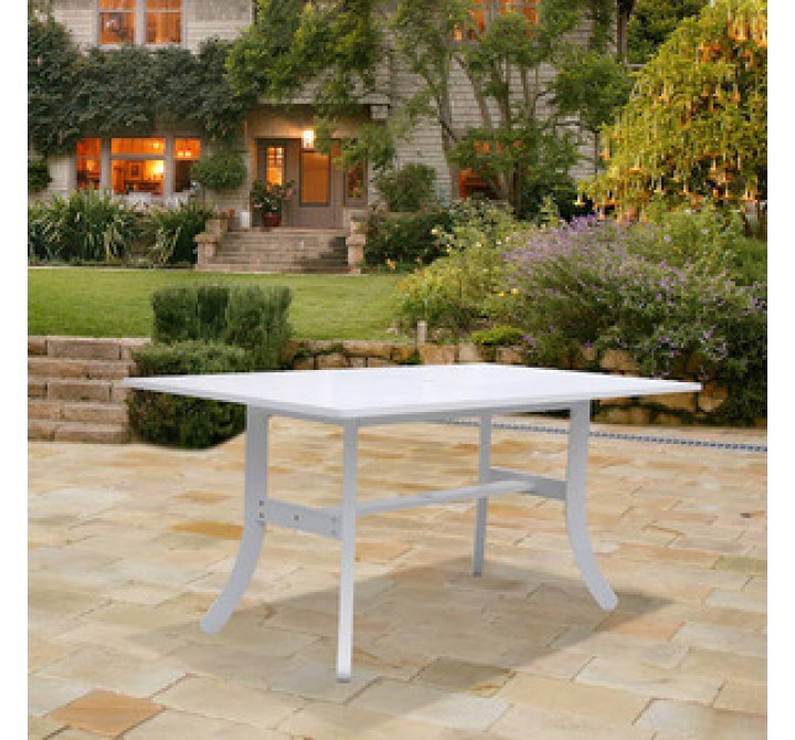 Vifah Modern Patio Bradley Outdoor Wood Rectangular Dining Table