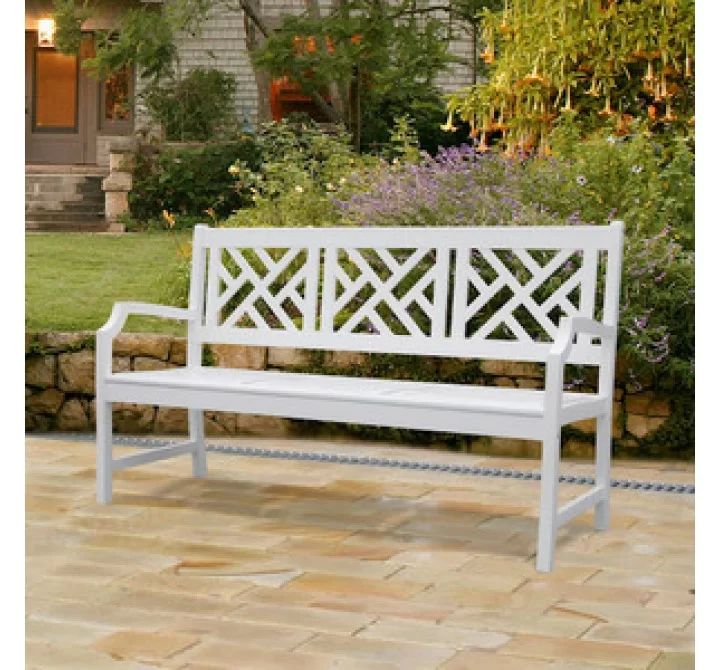 Vifah Modern Patio Bradley Outdoor Wood Bench