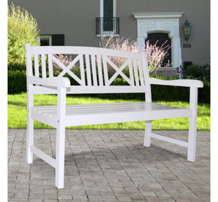 Vifah Modern Patio Bradley Outdoor Wood Bench