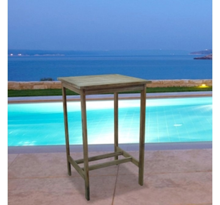Vifah Modern Patio  Renaissance Outdoor Hand-Scraped Hardwood Bar Table