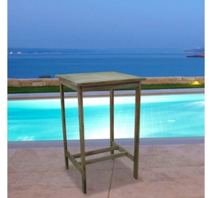 Vifah Modern Patio  Renaissance Outdoor Hand-Scraped Hardwood Bar Table