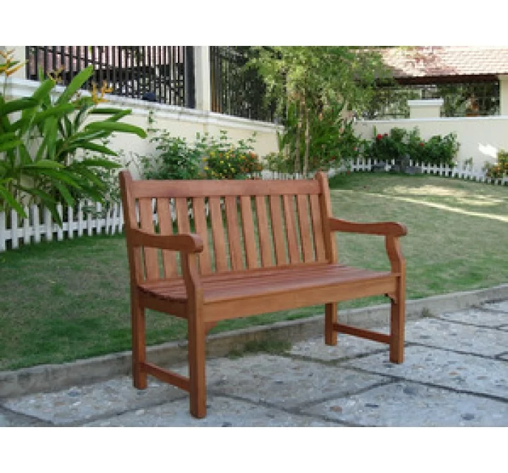Vifah Modern Patio Outdoor 2-Seater Henley Bench