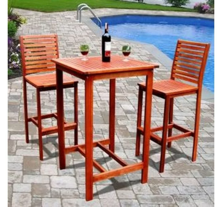 Vifah Modern Patio Dartmoor Bar Dining Set 1