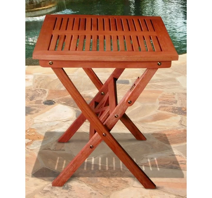 Vifah Modern Patio Outdoor Eucalyptus Wood Folding Bistro Table
