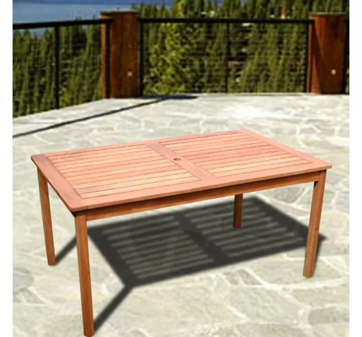 Vifah Modern Patio Outdoor Eucalyptus Wood Rectangular Table
