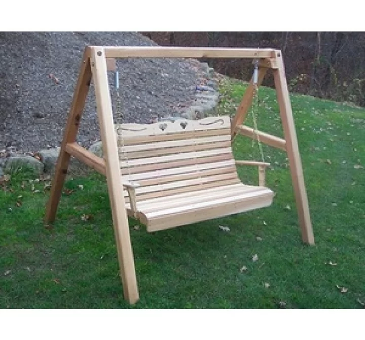 Creekvine Designs Cedar Royal Country Hearts Porch Swing with Stand