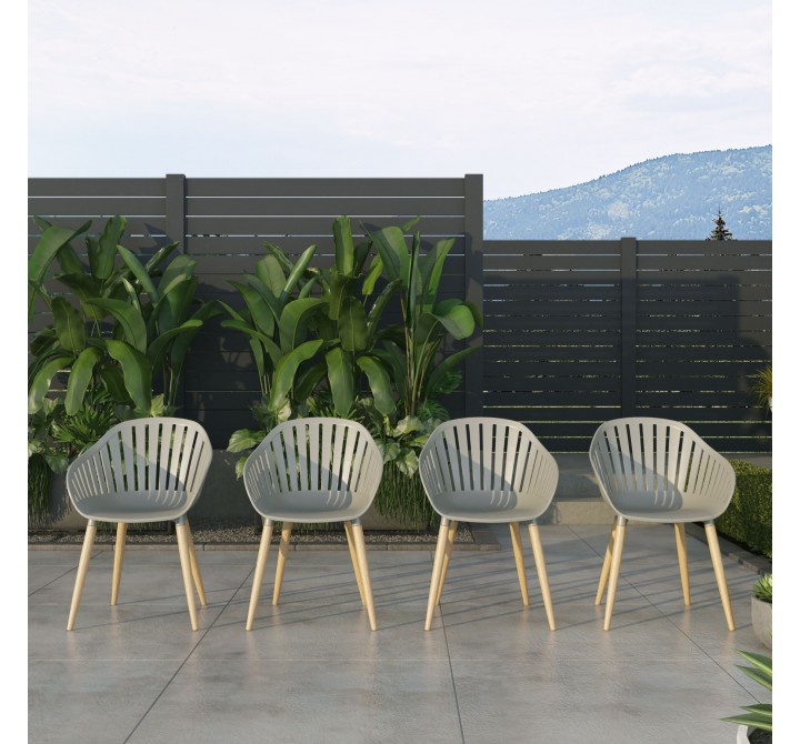 Amazonia 4-Piece Chairs Set | Teak Finish - Lifestyle