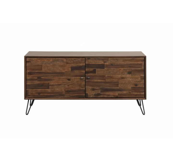 Crawford and Burke Longford 48 inch Dark Brown 2-Door Media Console, Front Angle