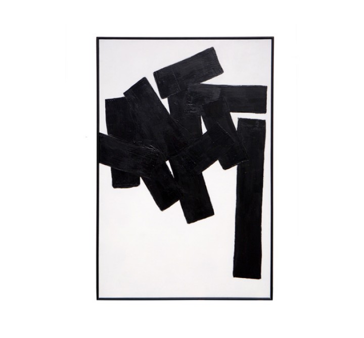 Sunpan Building Blocks - 48" x 72" - Black Floater Frame - Front Angle