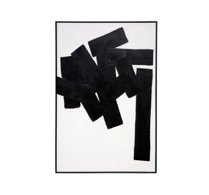 Sunpan Building Blocks - 48" x 72" - Black Floater Frame - Front Angle