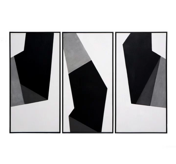 Sunpan Geo Forms (set of 3) - 30" x 60" - Black Floater Frame - Front Angle