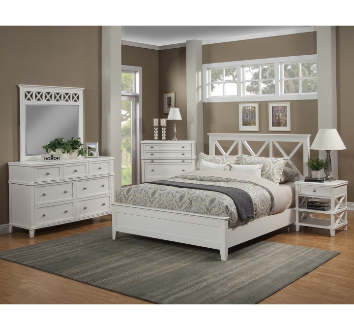 Alpine Furniture Potter Mirror, White - Lifestyle
