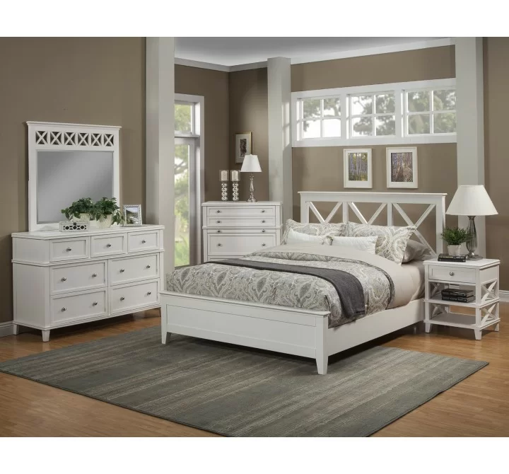 Alpine Furniture Potter Mirror, White - Lifestyle