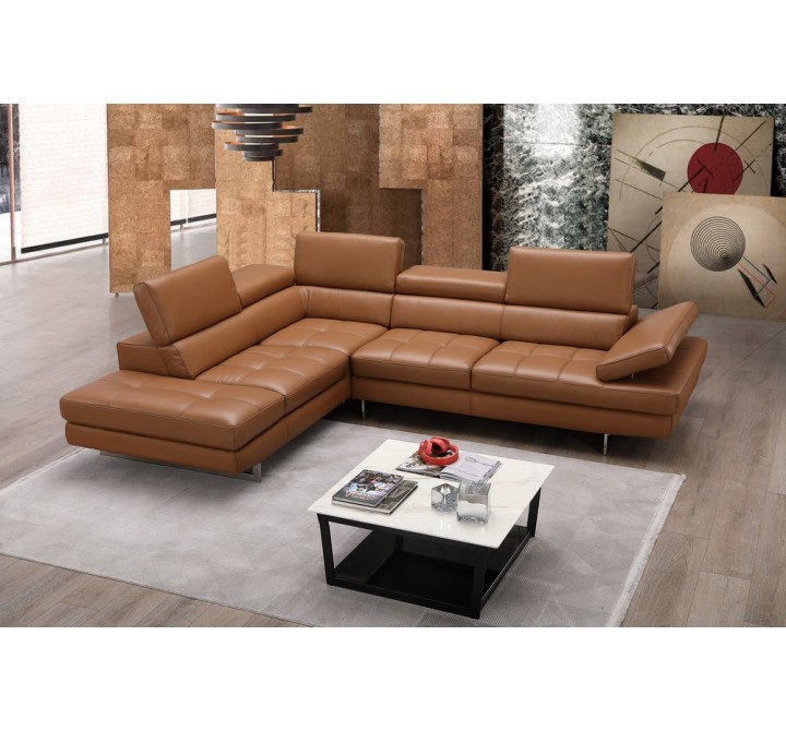 J&M Furniture A761 Italian Leather Sectional Slate In Left / Right Hand Facing 