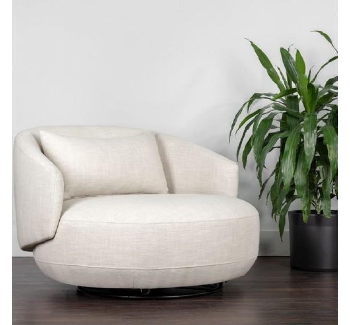 Sunpan Walsh Swivel Lounge Chair Effie Linen - Lifestyle