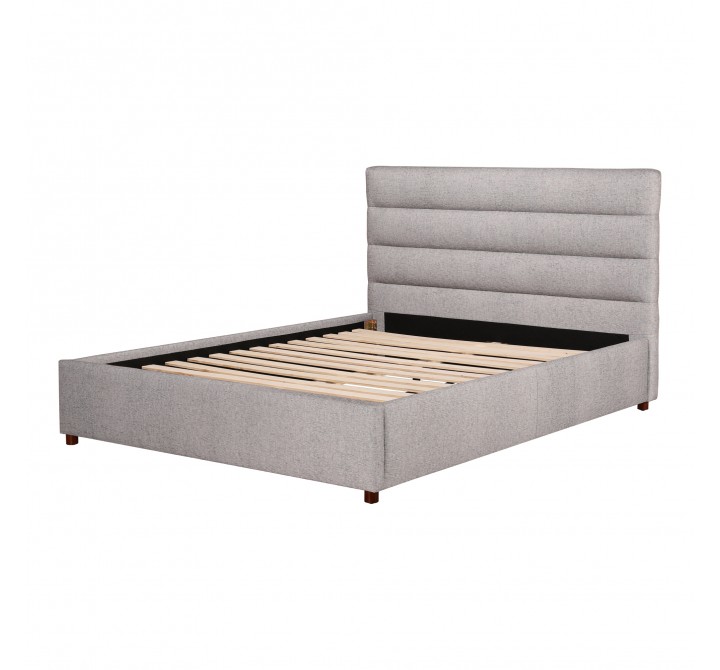 Moe's Home Collection Takio Queen / King Bed - Light Grey - Front Side Angle