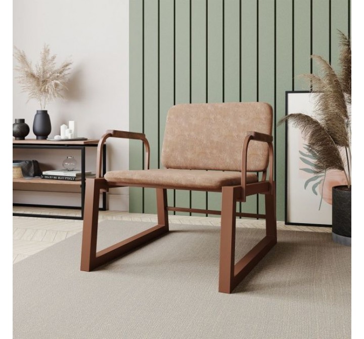 Manhattan Comfort Whythe PU Leather Low Accent Chair 1.0 in Corten