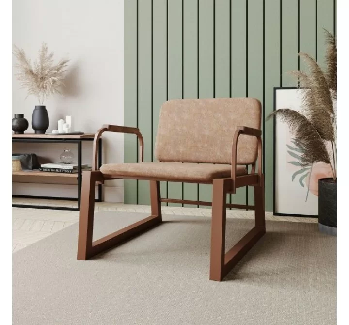 Manhattan Comfort Whythe PU Leather Low Accent Chair 1.0 in Corten