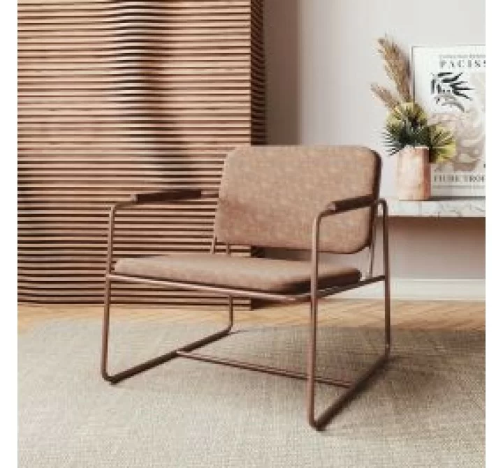 Manhattan Comfort Whythe PU Leather Low Accent Chair 2.0 in Corten