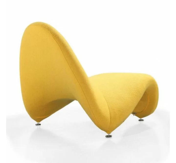 Manhattan Comfort MoMa Purple Wool Blend Accent Chair in Yellow  Back