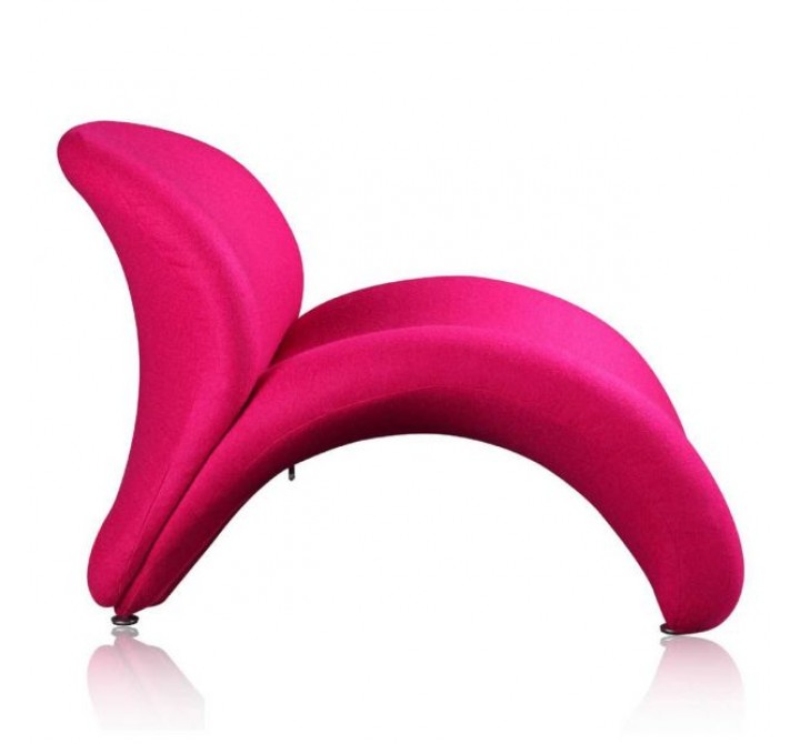 Manhattan Comfort Rosebud Wool Blend Accent Chair in Fuchsia Pink Side
