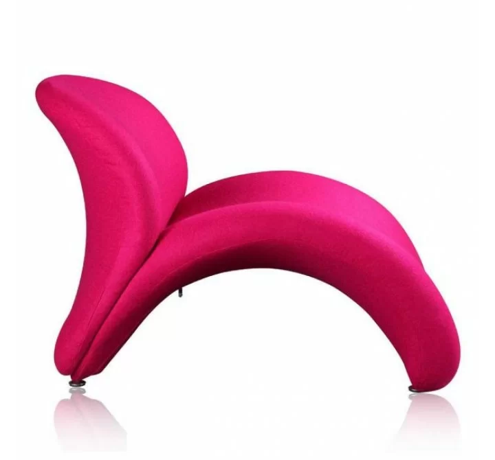 Manhattan Comfort Rosebud Wool Blend Accent Chair in Fuchsia Pink Side