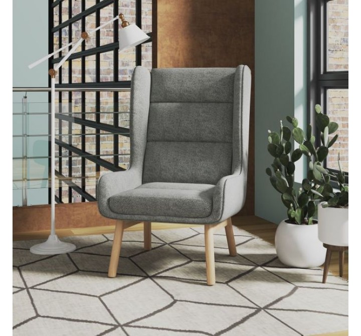 Manhattan Comfort Sampson Graphite and Natural Twill Accent Chair