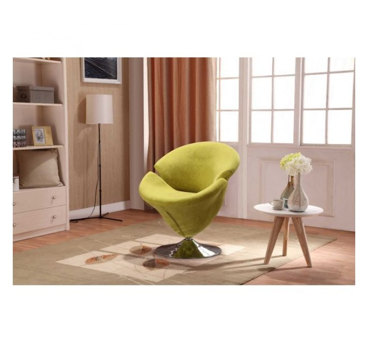 Manhattan Comfort Tulip Swivel Accent Chair in Multi Color Green