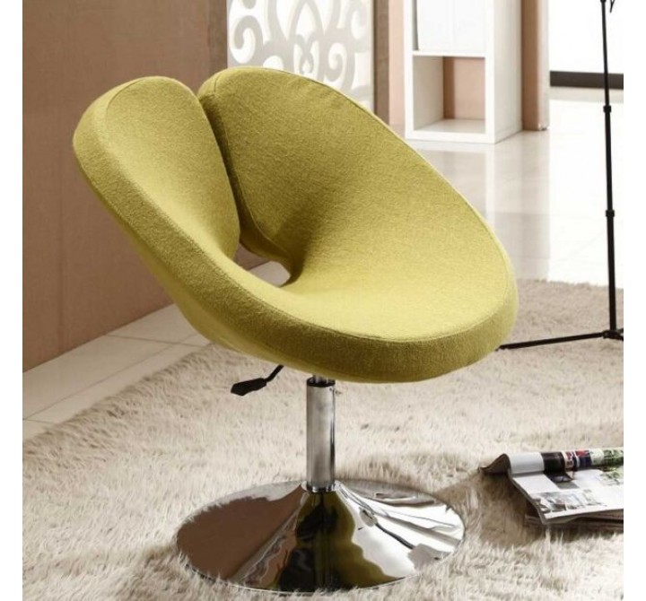 Manhattan Comfort Perch Green and Polished Chrome Wool Blend Adjustable Chair