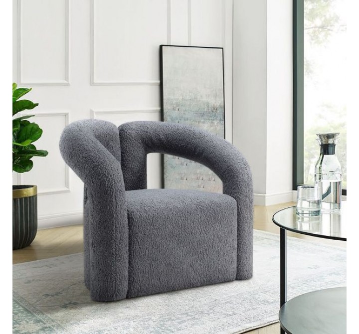 Manhattan Comfort Modern Darian Chenille Accent Chair Grey