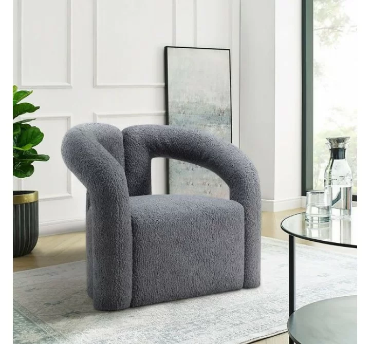Manhattan Comfort Modern Darian Chenille Accent Chair Grey