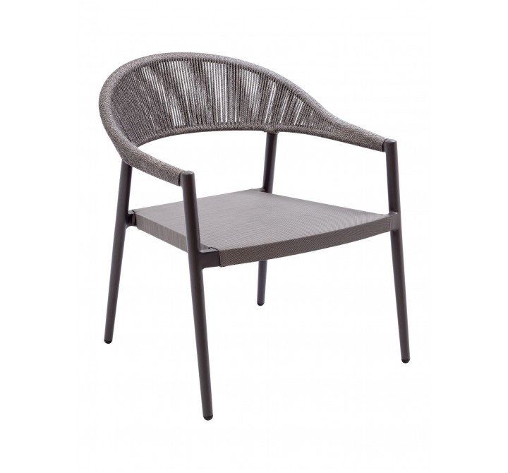 Powder Coated Aluminum Frame Lounge Chair W/ Textilene Seat and Polypropylene Back - 