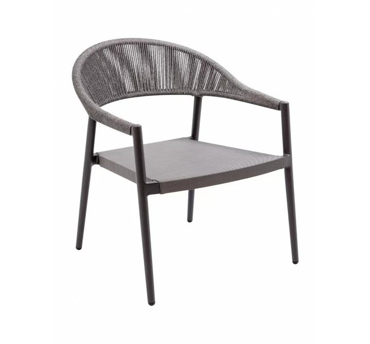 Powder Coated Aluminum Frame Lounge Chair W/ Textilene Seat and Polypropylene Back - 