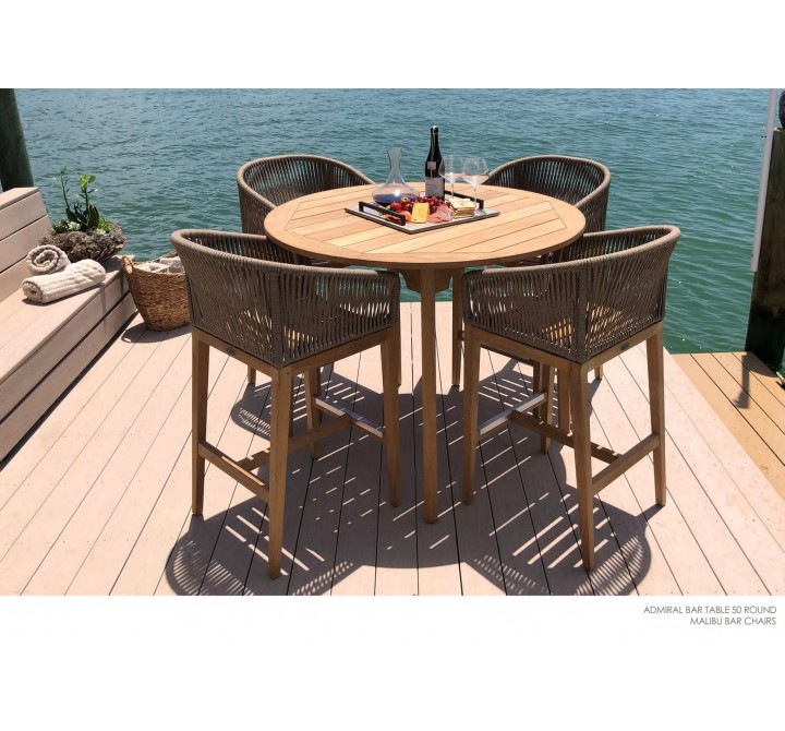 Royal Teak Admiral Bar Table 50 Round - Lifestyle