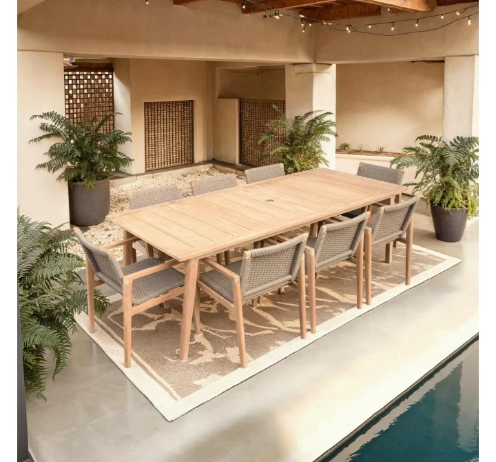 Royal Teak Admiral Dining Table 40x90 - Lifestyle