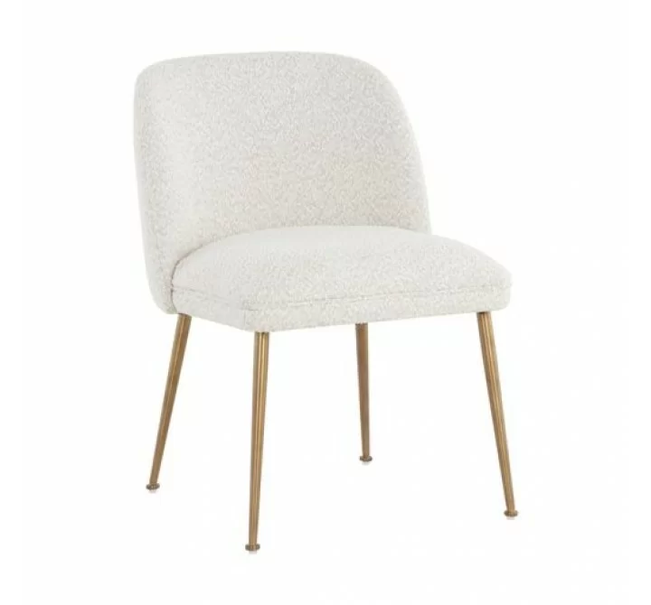 Sunpan Lyne Dining Chair in Copenhagen White - Front Side Angle